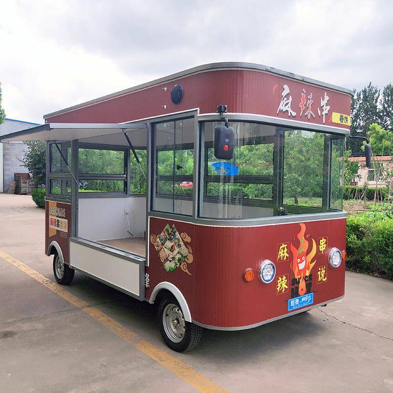 创业多电功能动餐车辣串卷饼商735餐饮车小吃街业街户外移动餐麻