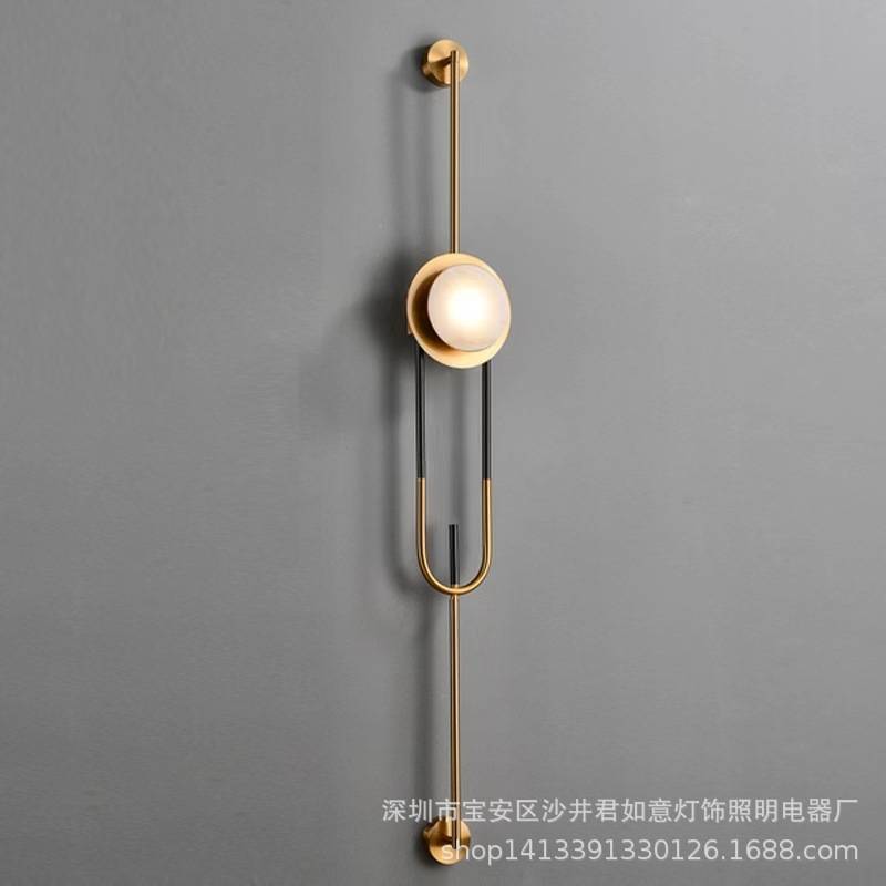 现代轻奢长款壁灯别墅卧室床头客厅走廊过道酒店软装设计氛围灯具
