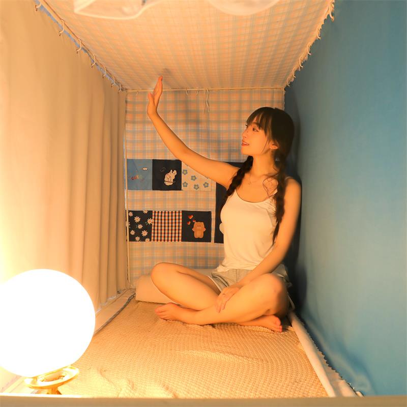 ll新款体遮光蚊帐学生宿舍下床帘一式单人上铺强全包床bbf35886幔