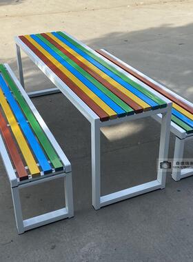 防木sy-gjzy0户外桌外子塑木休合闲公园桌椅组别墅腐庭院烧烤室休闲餐桌凳