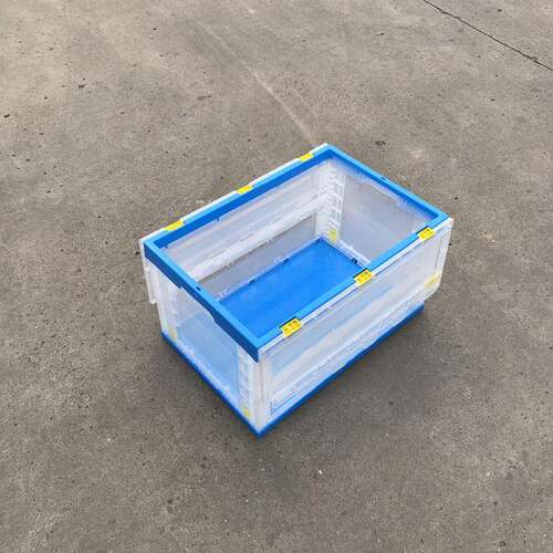 透明色折叠箱00-40塑GTO胶周转内箱6倒式拆叠带盖子生鲜水果运输