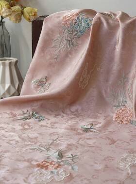 新工料中式仿宋锦绣球花蝴绣花面国风汉服马ODY515-甲外蝶套重提