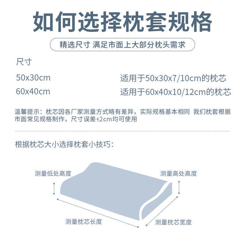 乳胶枕套2025新款一对装记忆枕枕套30x50单个四季枕头套40cmx60cm