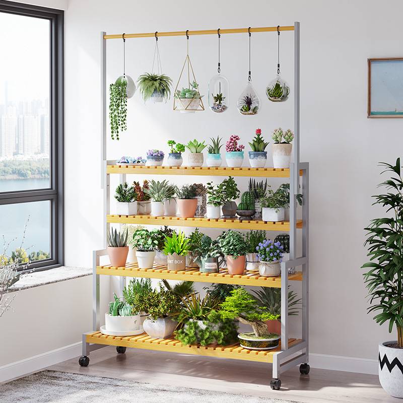 一件起批花架子置物架阳台家用客厅落地式室内可移动多肉花盆架