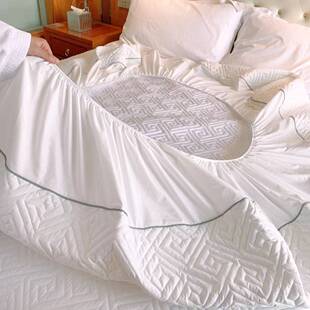 出口五星酒店艾草纤维夹棉床笠保护套席梦思床垫床笠1.5/1.8床罩