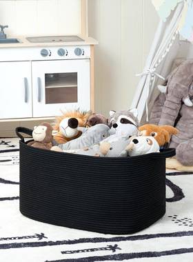 2U8K奢棉线编织收纳F7775HHS大车载收纳轻箱可筐折叠脏衣篮酒店幼