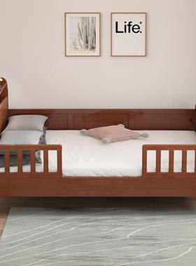 全实木老人床带护栏11扶手老式高脚硬板床米.院2养BPU老老年人单m