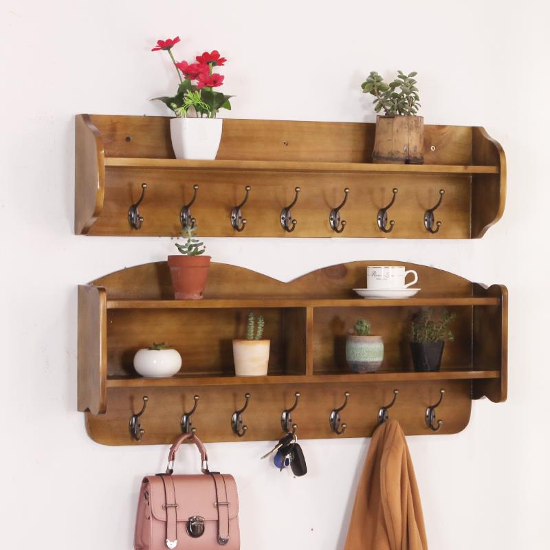 谋生新中式挂玄关实木衣帽OQB架壁挂墙上挂衣室架内挂钩衣服架卧