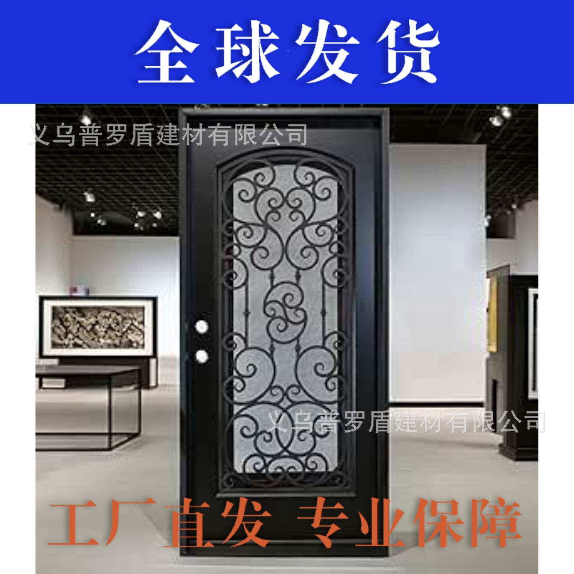 法式铁断拱形533复古极窄圆弧玻璃艺双大开隔门店铺烤漆对开门别