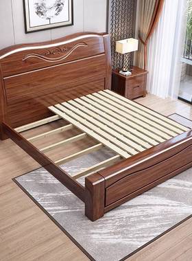 ASRL6L1.8米中式实木床人床1.5米经双胡济型储物高床箱箱框桃木实