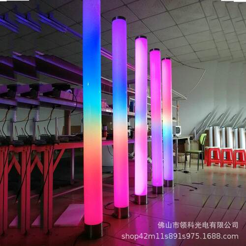 2mled感应发柱切换音光乐互光动七彩室外发厅柱酒店大落地发光灯