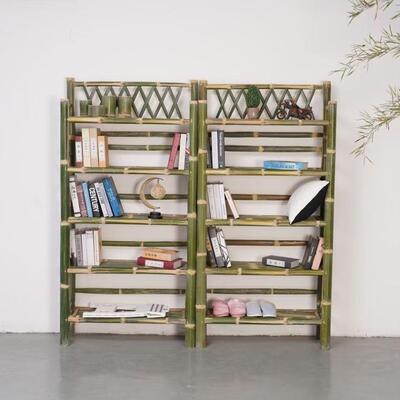 楠竹书架家用编架子现代约置物书柜多层织简子落地柜竹CQS子制品