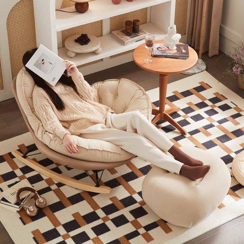摇摇躺椅懒沙发OJB华企鹅人摇椅豪休闲椅子客厅室卧家用设计师懒