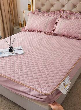 9QF77MH899X花C可拆卸裙式笠三件套夹棉床加厚蕾丝边床床罩床围带