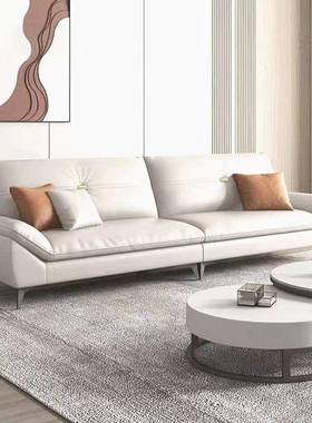 意极简技布艺沙发小户型客厅简约现出代轻奢科三人位OWQ式直排式