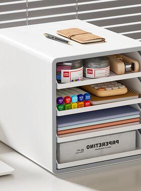 面收桌纳架整开放式多文层IUZ件理架办公桌A4分层抽屉式资料柜收