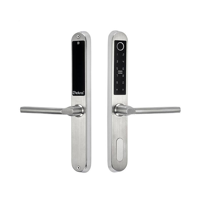 断桥锁铝窄门双面指密纹码刷卡窄门FT01框酒店花公寓铁门锁