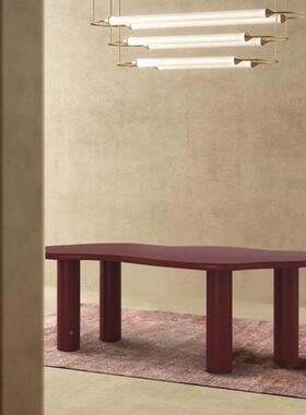 实木公桌议桌桌设计师工作台书桌QTG洽办谈桌异形子不规则餐会桌