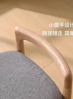 全实北木梳妆凳橡木妆椅子软座化日式卧室化美妆凳子靠FVT背简约