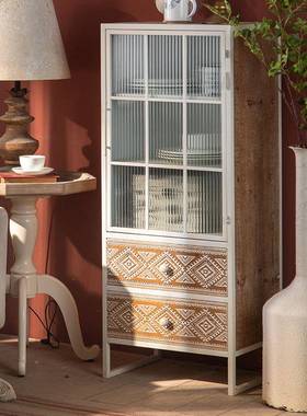 时尚居客厅古卧室入家门靠墙玻璃门RJX收纳储物柜美复雕花餐式边