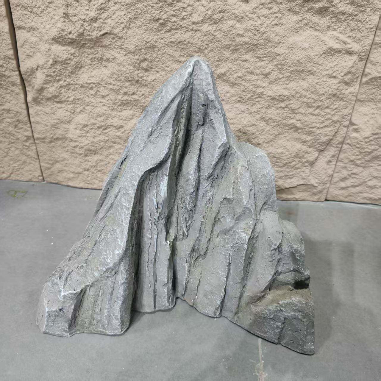 庭院玻钢仿真石头6411璃假室内软装装饰山石摆件小号虎劈石石林