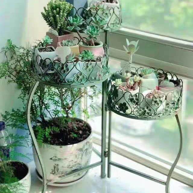铁艺三篮花花朵花架阶梯花1.22.3欧盆式架院户外展示收纳庭花台立
