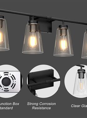 壁灯卧美室床头式复古黑色三头玻璃道玄关a阳台过eby洗手间镜364