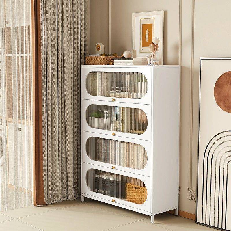 用钢物制书柜带玻儿璃门防QZH尘书架卧室童收纳柜客厅多层落地家