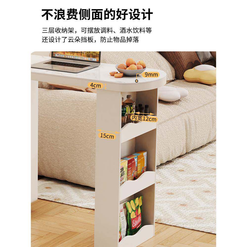 风奶油吧台桌家用可伸缩板客厅烤漆吧台岩餐边柜隔断一物体靠墙小