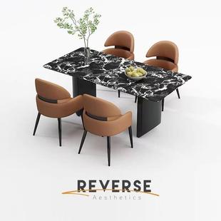 意式 餐椅374家用靠背现代简约轻奢设计师凳子椅洽子酒店谈椅带扶