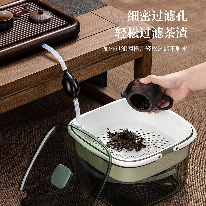 F98JTSS5透明茶水桶加厚茶盘排水茶渣桶水茶家用大容废量汤桶渣分