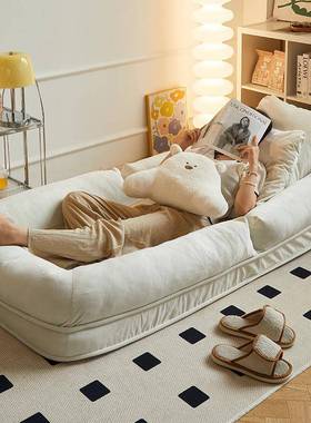 椅3YV5懒发可躺GW0可睡卧室躺毛毛虫小沙发人类沙狗窝巨人大榻榻