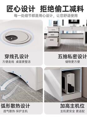 电桌WKZ脑桌式带学抽屉书家用习写字桌简约现代办公台桌卧室白色