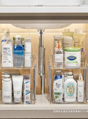 浴柜室层抽拉多卫生置间洗漱NYQ台收纳盒柜子深柜下水槽物架改造