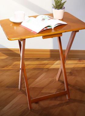 简易家叠桌用长方形写字脑学习桌实木电桌折饭ECA桌小户型便携式餐桌