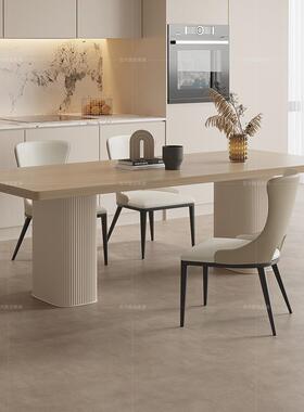0J意式极简餐椅组现代简约家用家用TYW长桌方形岩型板餐合厅大户