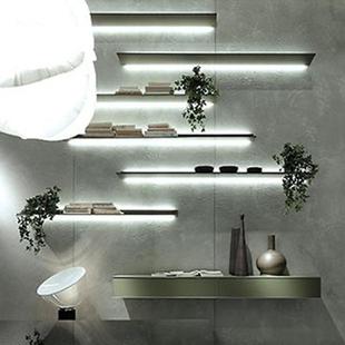 架LE发D层板灯6512光开放式 墙上置风物架储物玄关工业展示架一字