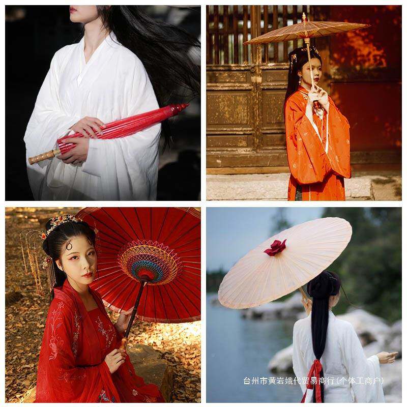 实用汉服手工晒装女饰防雨伞10261148古典传统吊顶古风伞防蹈油纸