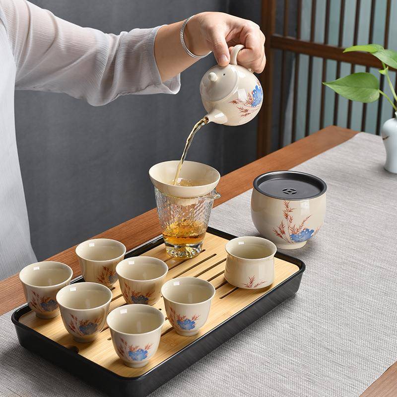 草木灰泡釉旅行茶具装便携包日户外家用整套式YWY干茶盘车载泡套