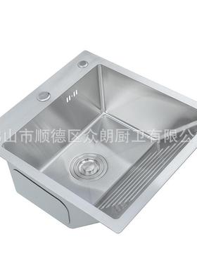 304不锈工盆钢洗手衣水槽带搓衣板单槽阳台洗衣柜水槽048/405048