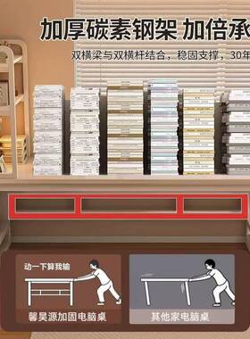 实用电脑桌桌家卧室台办公学式生学习写用字桌简约书桌书架NRE一