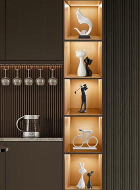 轻奢酒柜摆厅件电SHDK1703视艺柜术家居装饰品办公起室风生水客感