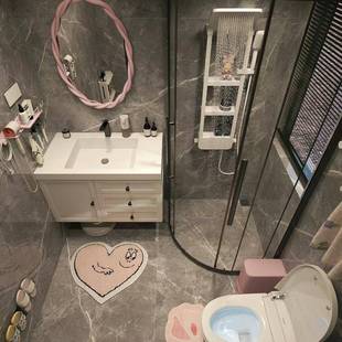 酒店工程形黑色弧形浴淋隔断卫生间玻璃门干305湿分离弧扇房洗澡