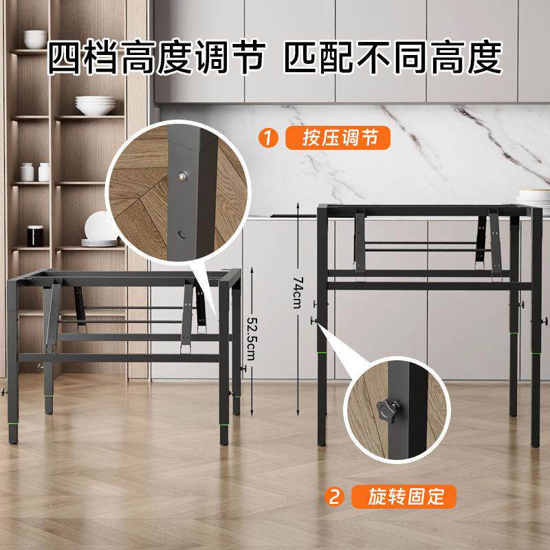 可升办降桌折叠脚桌无品牌/子腿公桌架双弹簧支架架加厚圆桌简易