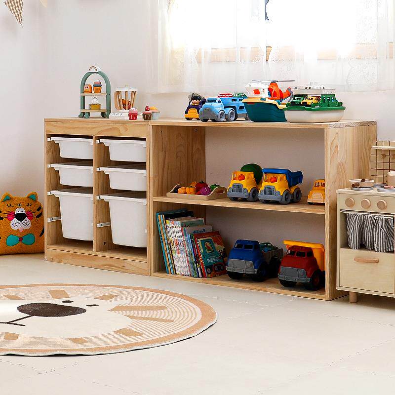 幼儿园家具蒙氏实RXE木收纳教柜二一早教合绘机构玩具本具分类整