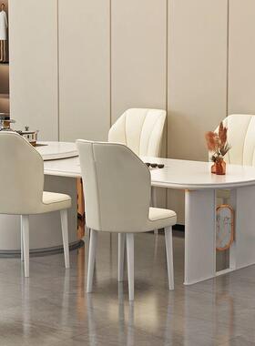 奶油风餐凳椅简约轻奢餐卓椅休家闲餐软GIE包网红化妆用靠背椅厅