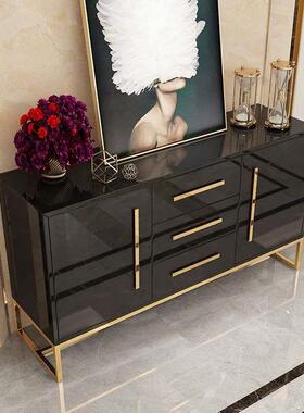 新款后现代简轻奢餐关YPI边柜不锈钢厅厂餐家储物柜创约意茶水柜