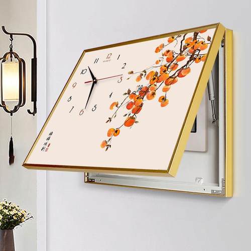 钟表装遮饰画平安喜乐电表ZKP盒箱时钟挡配电箱电源餐开关挂画厅
