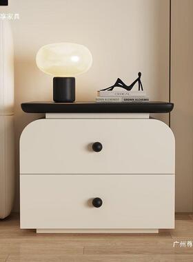 实木床头柜中古奶油风意式极简49778小户型简约现卧代收纳柜免子