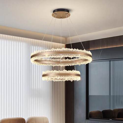 板房大厅客厅吊灯卧室意式设师轻奢餐主厅灯具灯led样圆环新663计